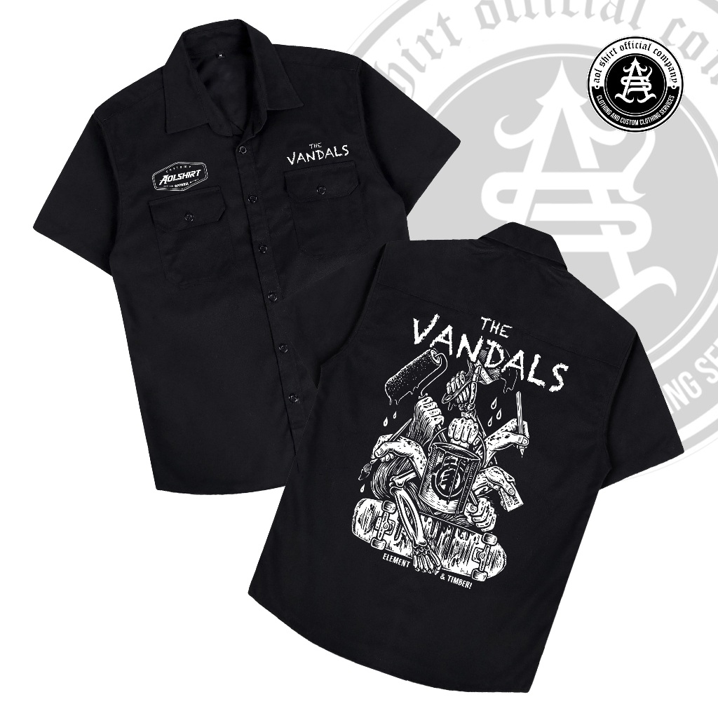 VANDALISM Workshirt Metal / Kemeja Workshirt Pria Hitam / AOLSHIRT
