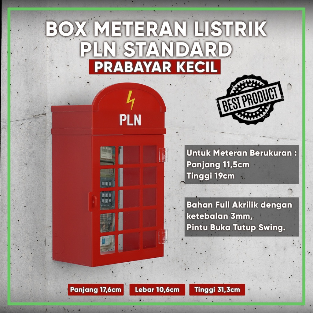 Maju Makmur Box Meteran Listrik Akrilik Pln Token Prabayar/Pacabayar/Listrik Pintar