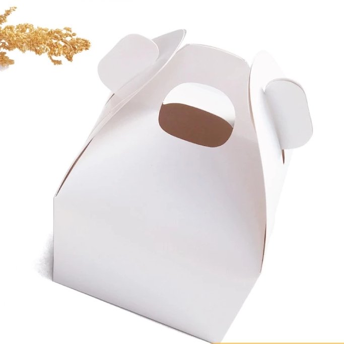 (10pcs) gable box ivory white snack box box toples kemasan makanan ukuran 12x12x12cm