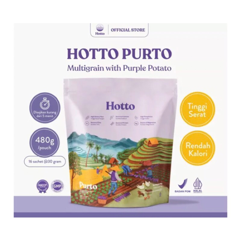 

Hotto Purto Pouch (16 sachet) Multigrain with Purple Potato