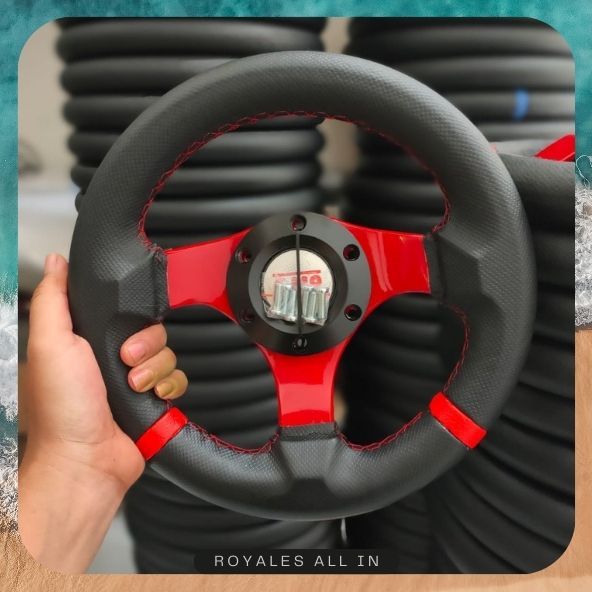 Stir racing universal sport palang tiga merah - stir truk cincin merah