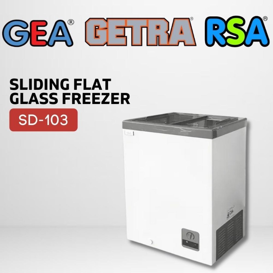 GEA SD103 CHEST FREEZER SLIDING FLAT GLASS 100L