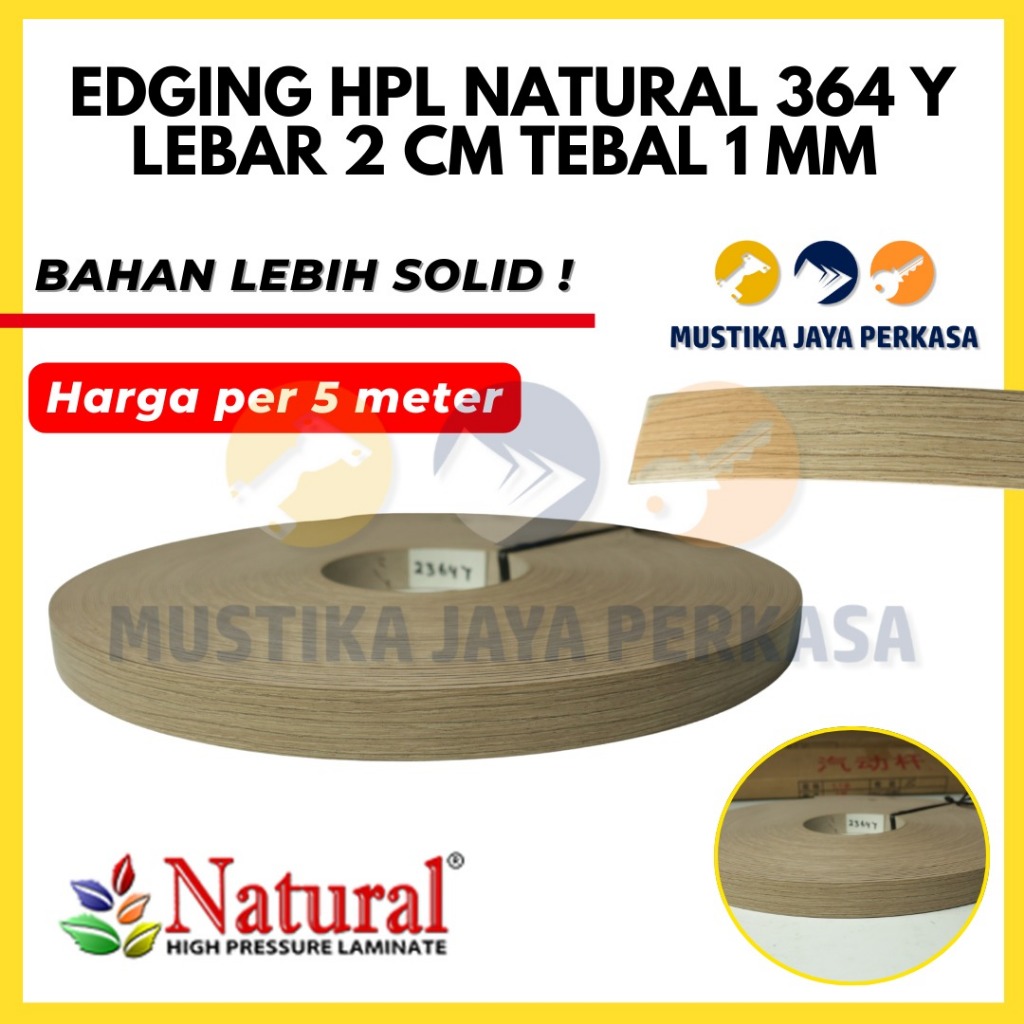 Per 5 Meter Edging HPL Natural NE 364 Y 1x22mm 2 CM Motif Woodgrain