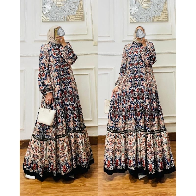 Adiva Dres Rayon Kekinian Gamis Midi Adiva Rayon Super