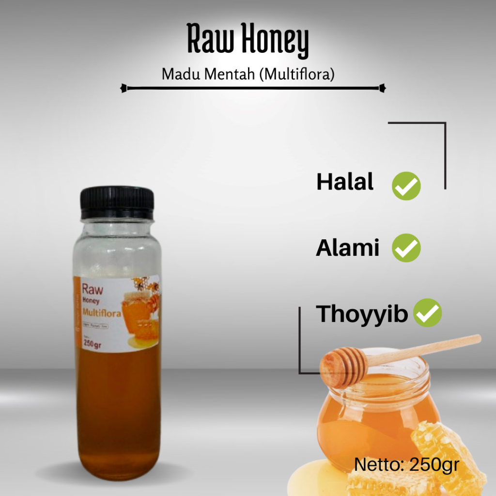 

Raw Honey | Madu Mentah organik | Multiflora | 250gr