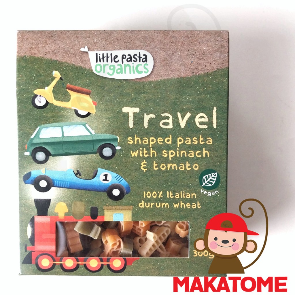 

Little Pasta organics TRAVEL shaped pasta 12 month 300gr with spinach and tomato vegan italian durum wheat 1 year old 1 tahun keatas 300 gr car motor mobil