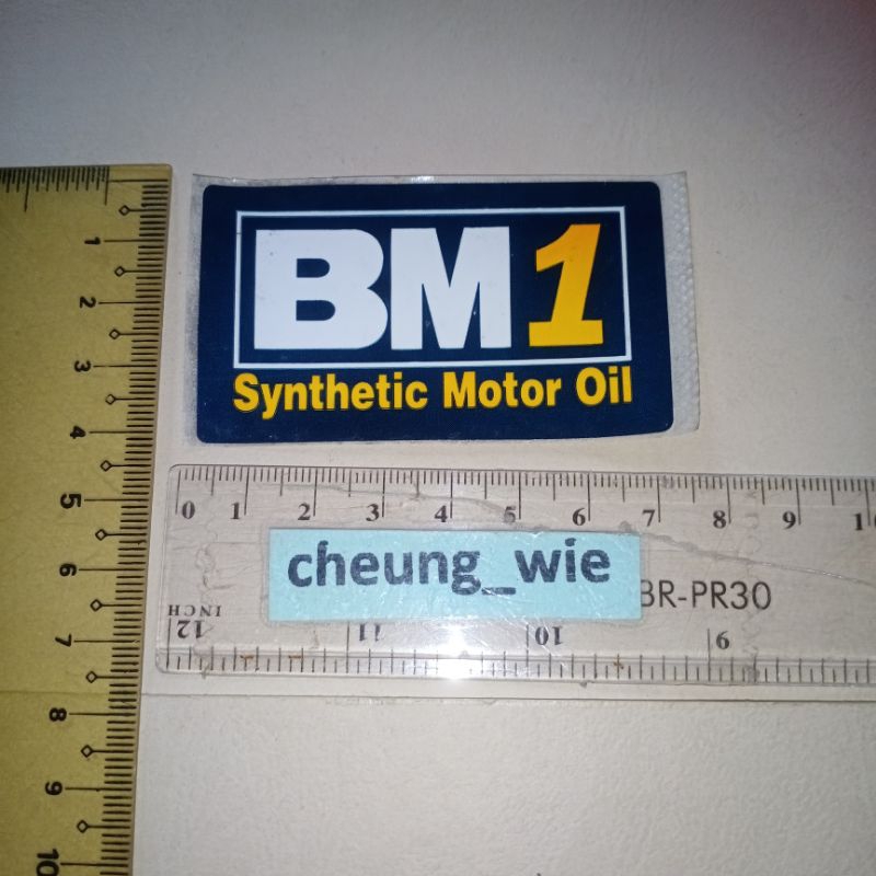 stiker / Sticker Logo BM1 Synthetic Motor oil 1 1bh