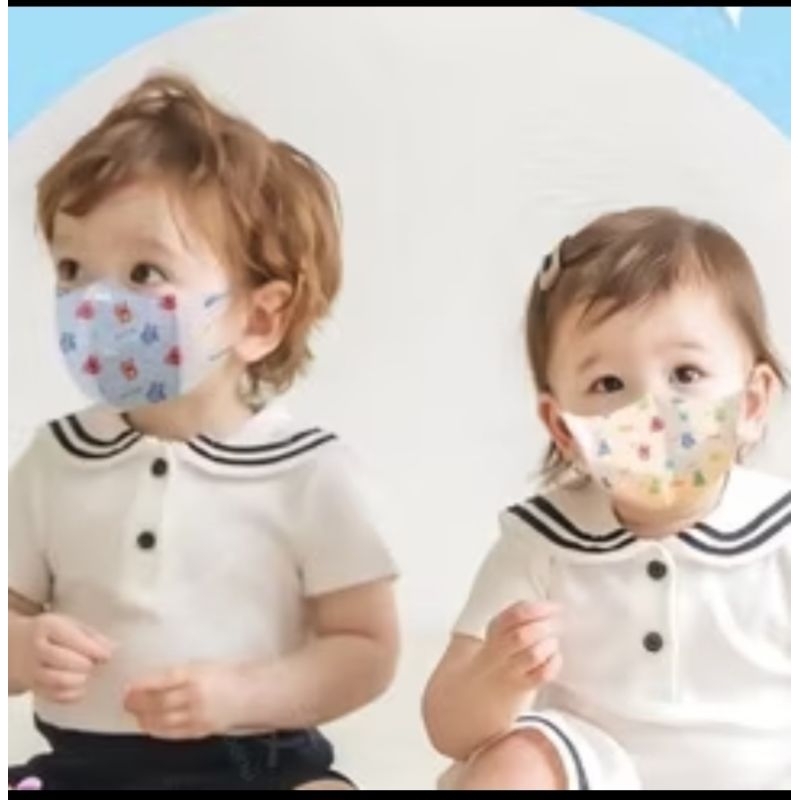 Masker Bayi 0-3 Tahun 3D Motif Lucu / Masker Anak 4-12 Tahun 3D - Model Duckbill Bahan Tebal, Halus 