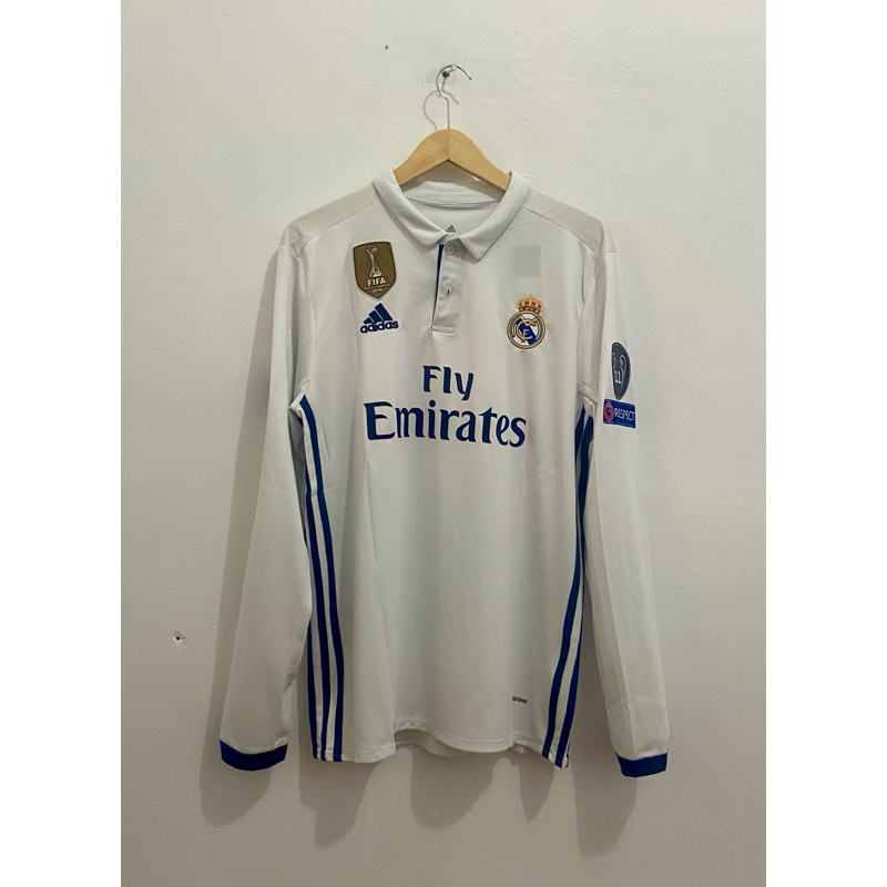 Jersey Retro Rare Long Sleeve Real Madrid Home 2016 2017 RONALDO 7