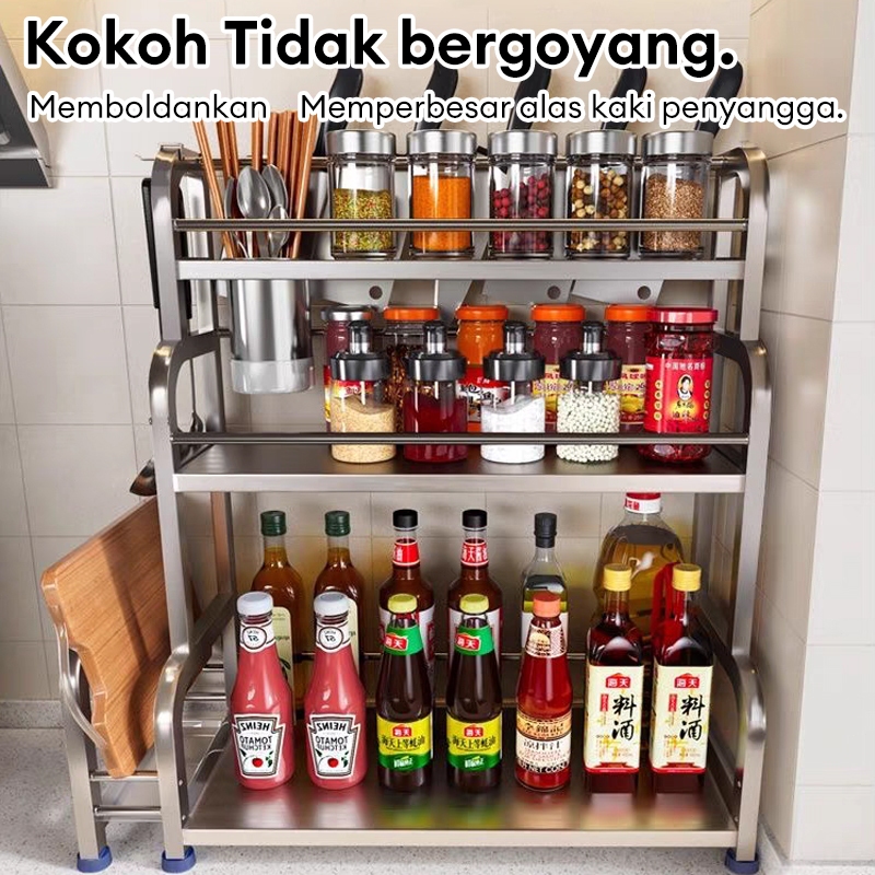 CUCI GUDANG RAK DAPUR STAINLESS RAK BUMBU DAPUR RAK BUMBU STAINLESS STEEL RAK BUMBU DAPUR ESTETIK