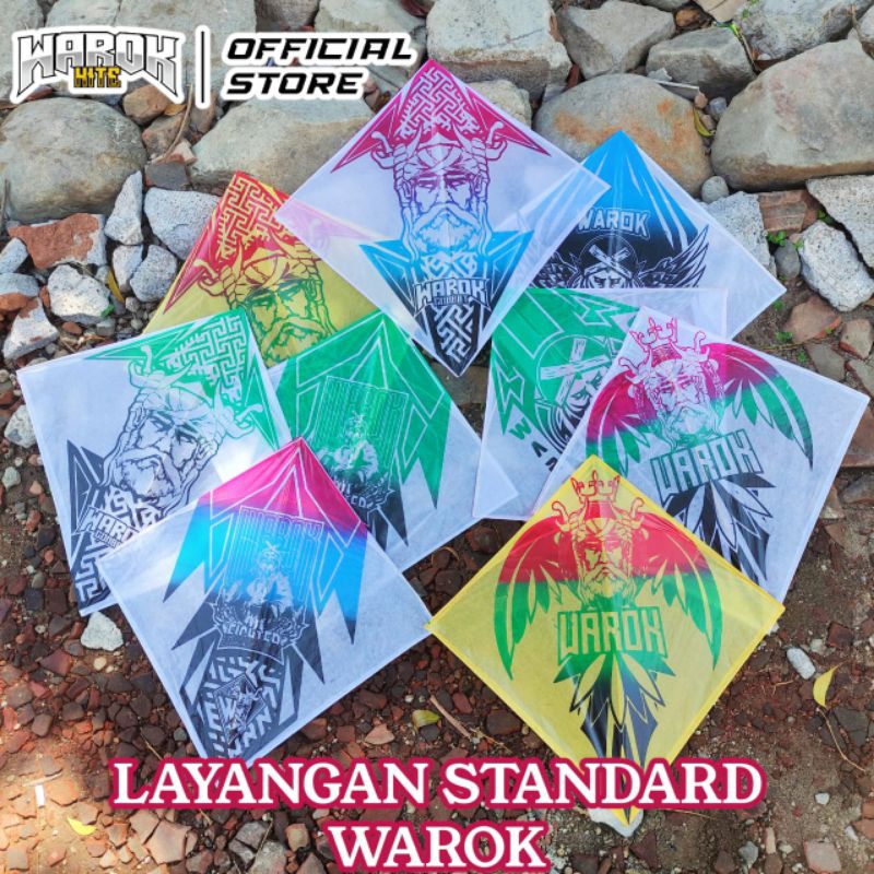 100pcs Layangan Sukhoi Warok Standard ukuran 57 Arku bambu apus motif bervariasi