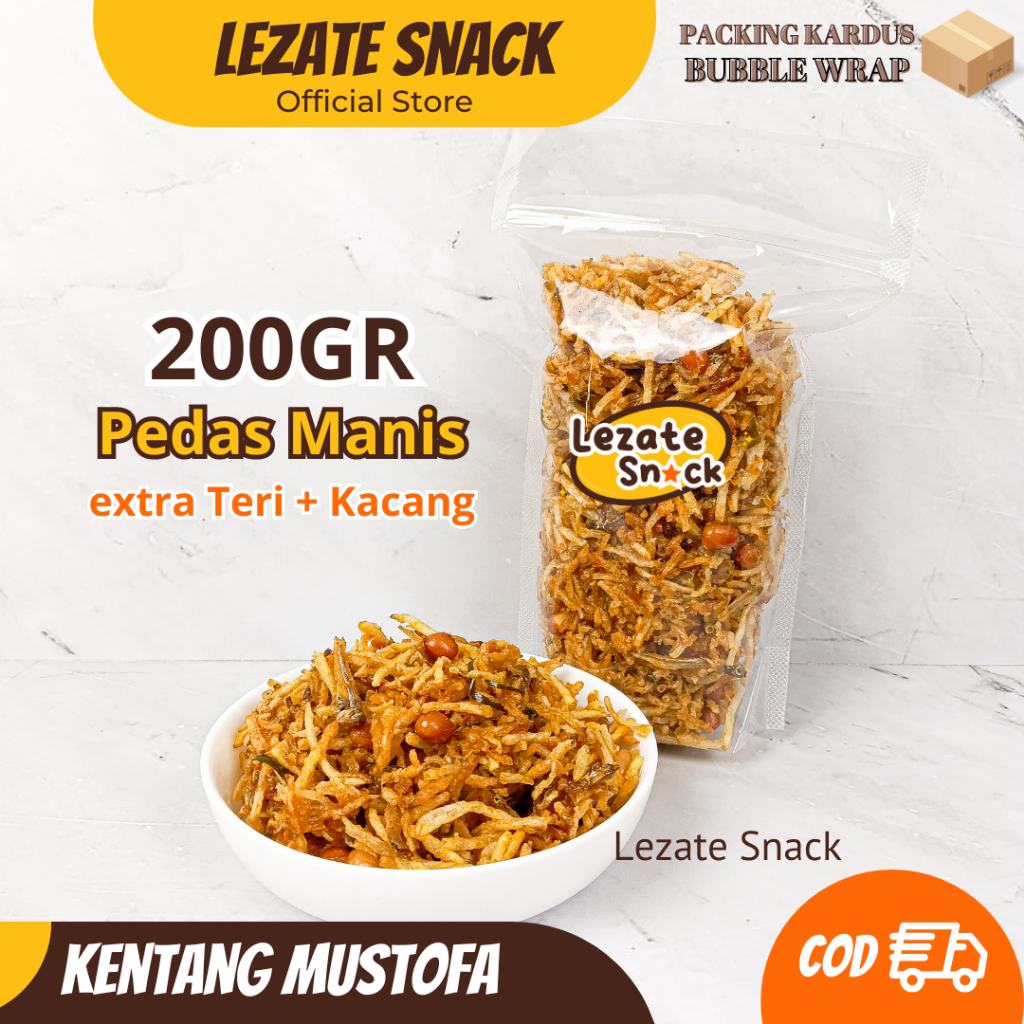 

Kering Kentang Mustofa Pedas Manis Daun Jeruk 200gr Murah Enak Renyah / Klengkam Solo Kering Kentang Balado Mustofa Teri Kacang Lezate Snack