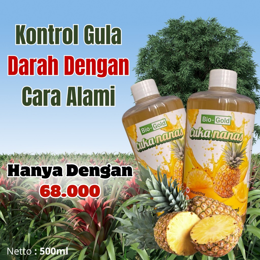 

Cuka Nanas Bio Gold Bantu Kontrol Gula Darah | 100% Murni Dari Nanas Whit Mother 500ml