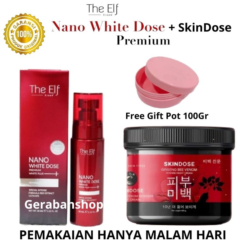 Paket Body Care Whitening Super Dosting Thailand The Elf + SkinDose Pemutih Badan Glowing Original