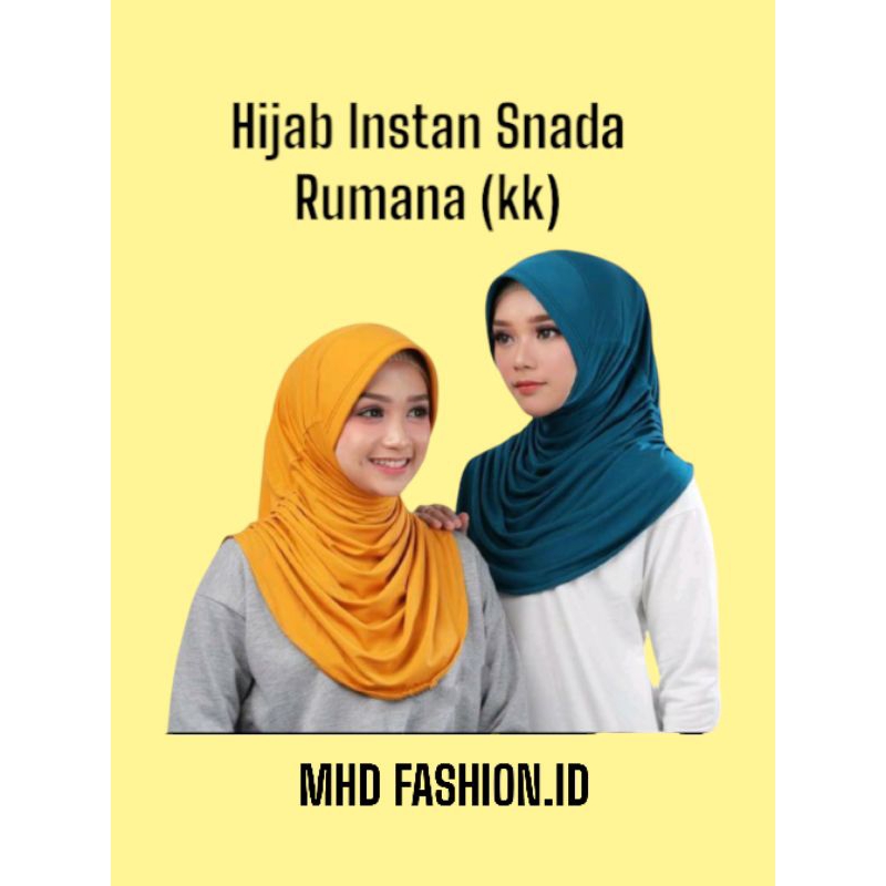 Mhd- Hijab Instan Polos Model Rumana(Kerut Kiri Kanan) Kerudung bergo