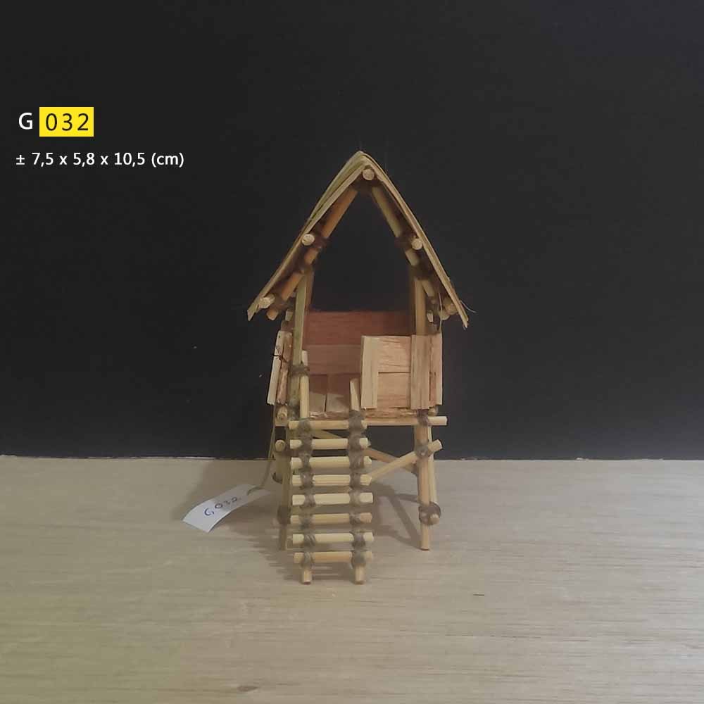 [ G032 ] Miniatur Ornamen Menara Pandang / saung / gubuk / rumah kayu bambu untuk aksesoris diorama 