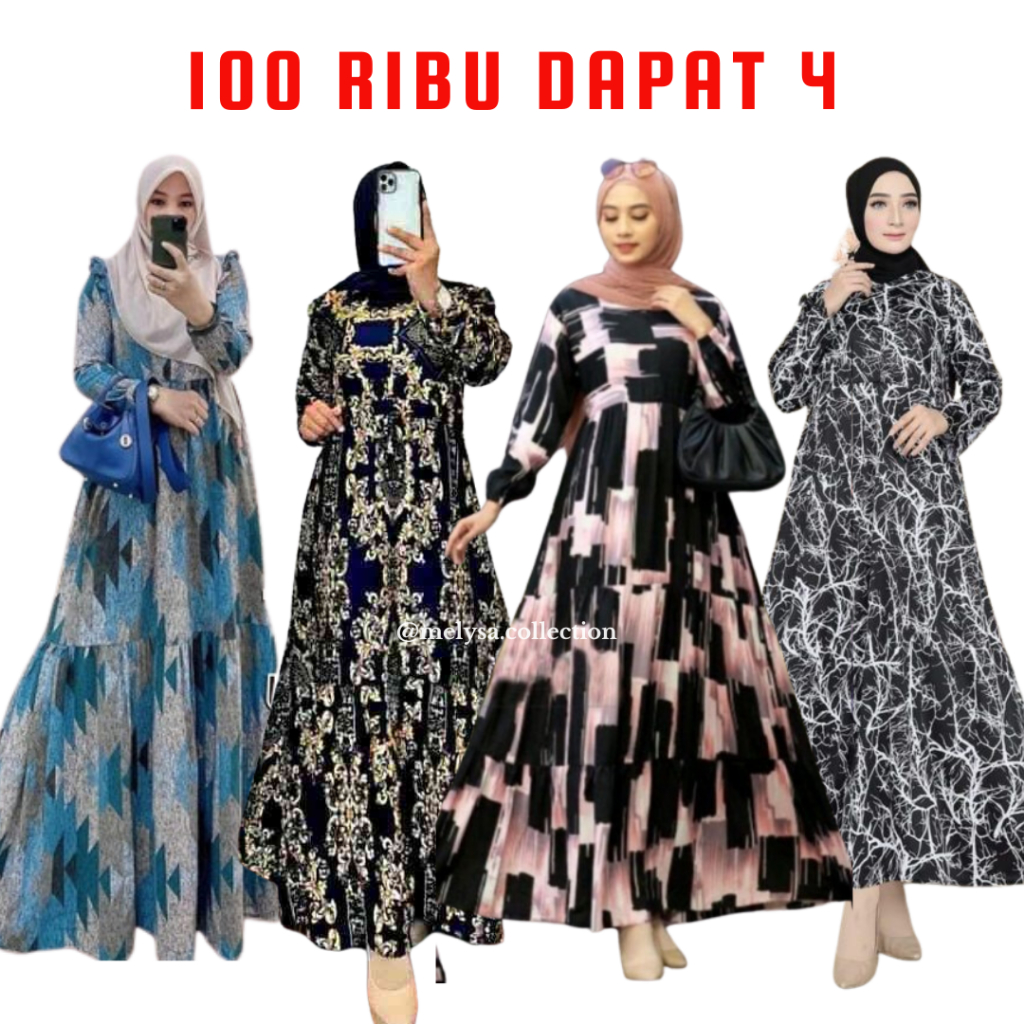 (Banyak Motif) GAMIS DRESS HYGET MOTIF Serat Kayu Nagita Sabina Sultan Malika Salur Akar Ranting Kot