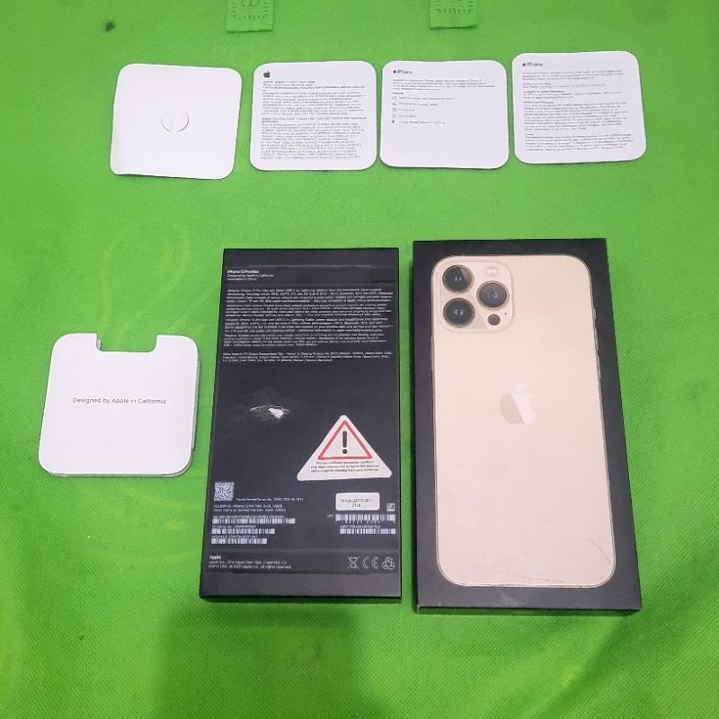 dus box iphone 13 pro warna gold original 100% copotan ibox lengkap manual book