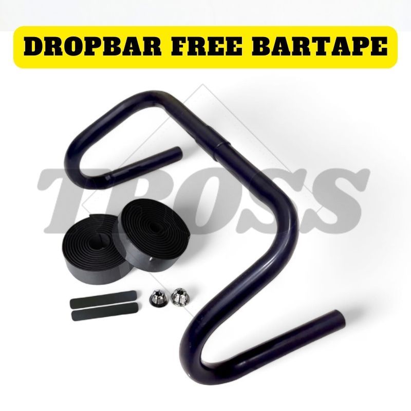 TROSS Stang dropbar fixie setang balap jadul roadbike gravel uk stem standar 25,4mm free bartape 2ro