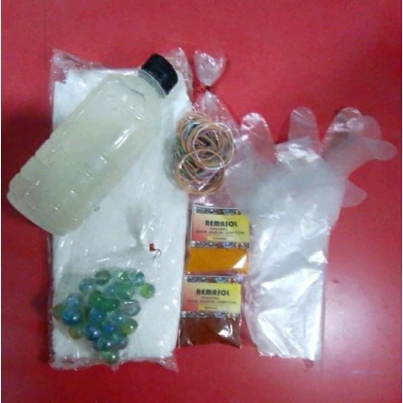 Paket Batik Jumputan (Pewarna Rhemasol) Kain Putih