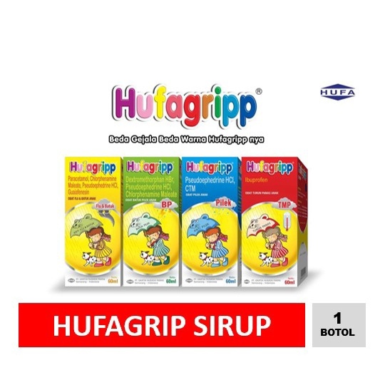 Hufagrip Sirup Batuk Pilek Demam / Obat Syrup Batuk Anak Anak