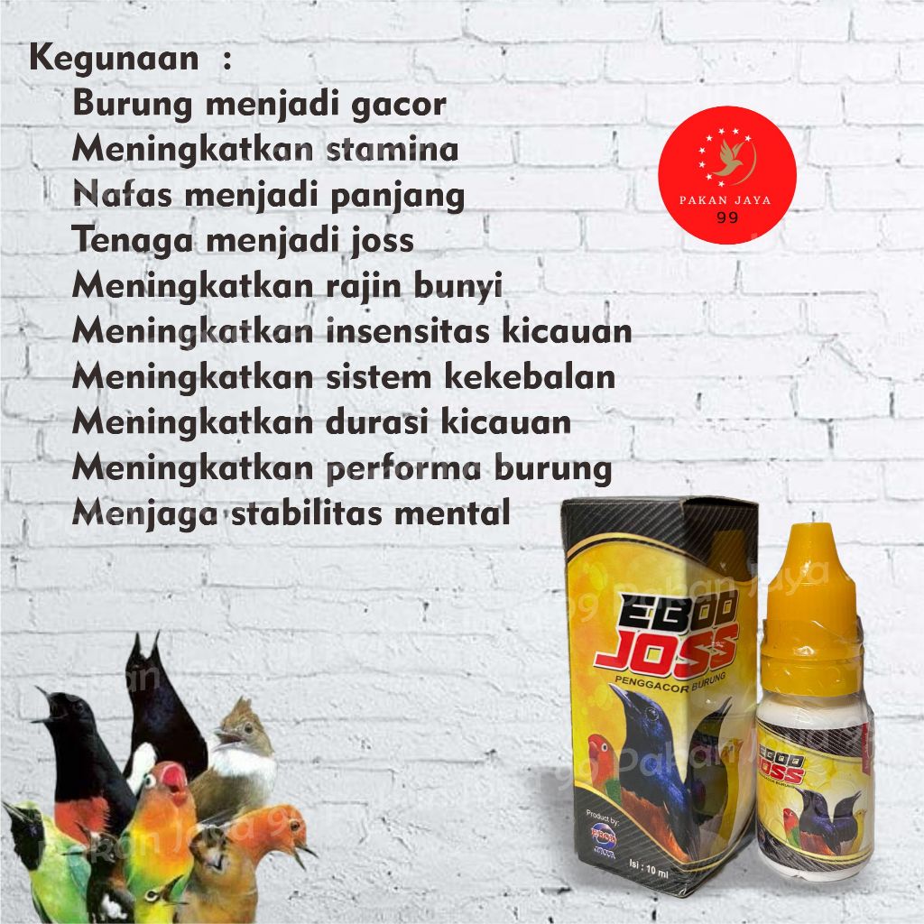 Ready Ebod Joss Jos Ebod Jaya Obat Vitamin Burung Tingkatkan Stamina Tenaga Gacor Bunyi Sehat Murai