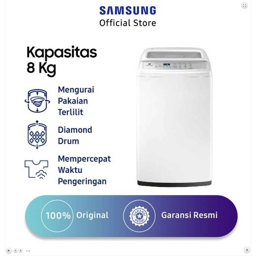 MESIN CUCI 1 TABUNG SAMSUNG 70H4200 = 7KG / MESIN CUCI 1 TABUNG SAMSUNG 80H4000 = 8KG / MESIN CUCI 1