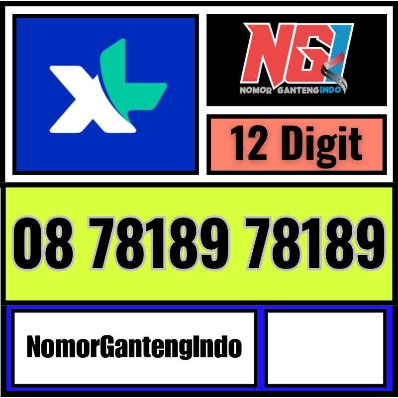 Nomor cantik Perdana XL axiata 78189 78 189 abcde