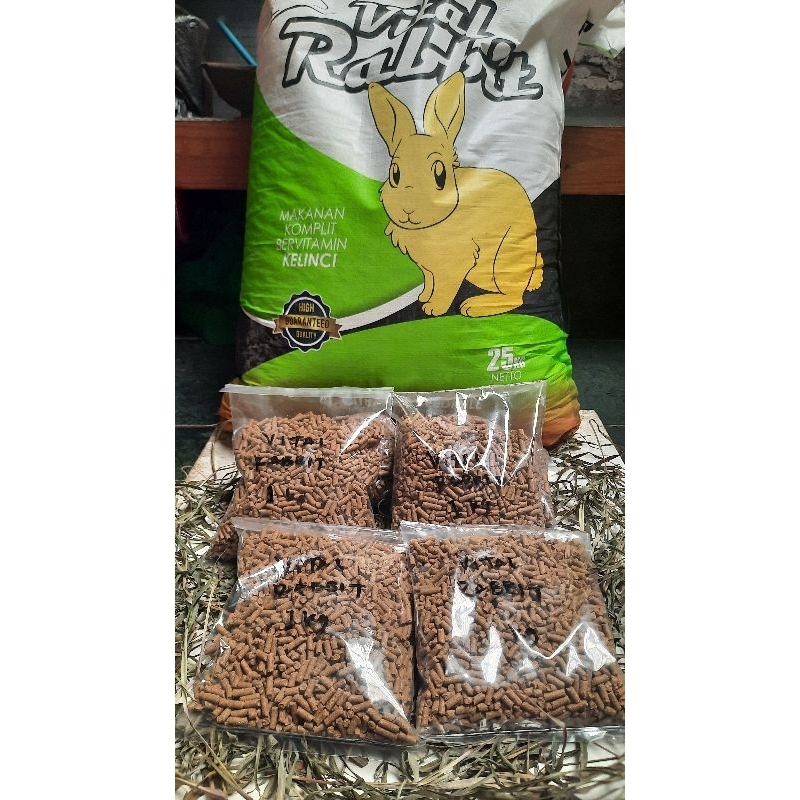 VITAL RABBIT PELET PAKAN KELINCI PEDAGING HIAS PRAKTIS NZ NEWZELAND HAYLA CALIFORNIA GIANT REPACK KE