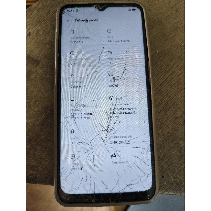 lcd oppo a16 ORY copotan minus kaca pecah