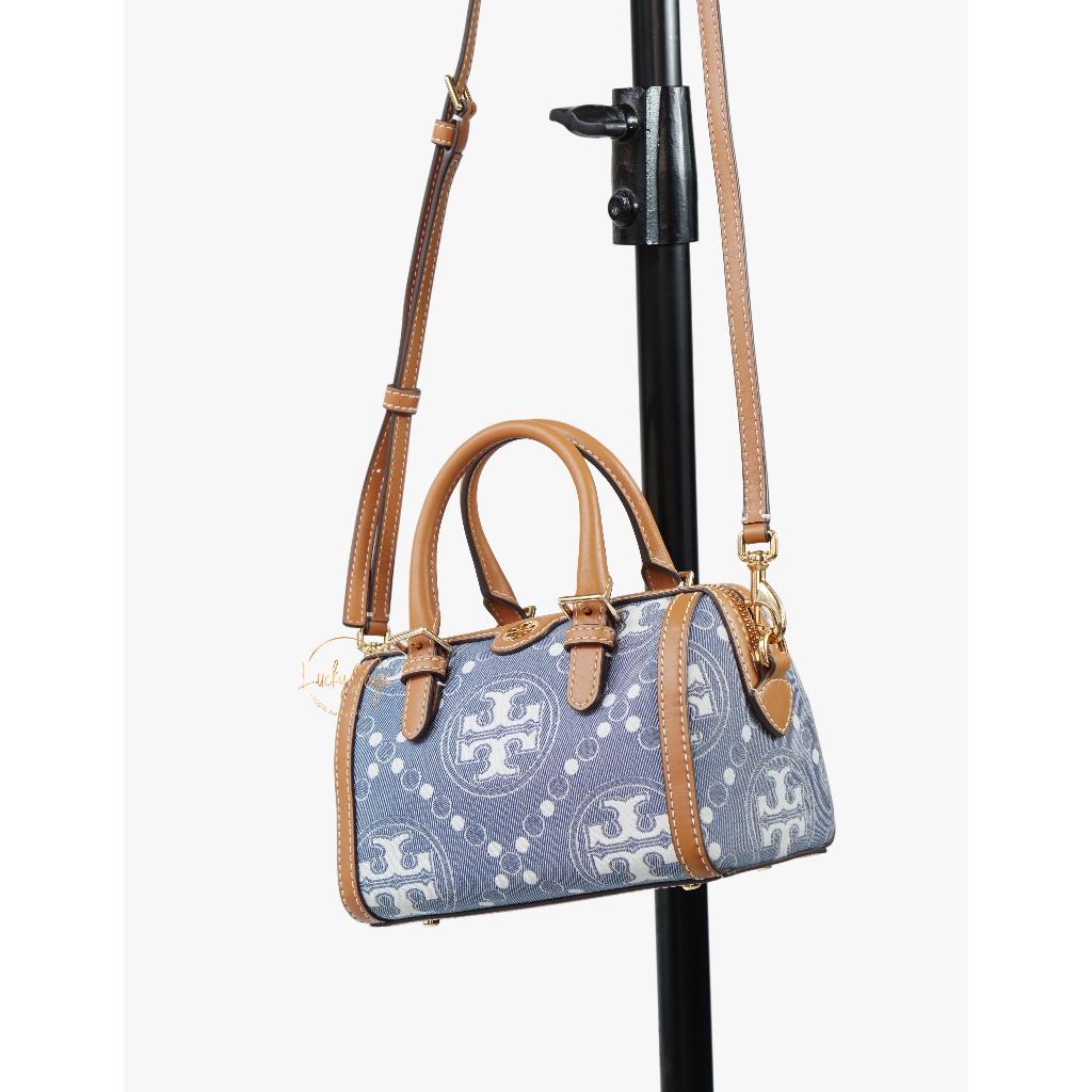 TB T monogram denim petite barrel bag (authentic/original)