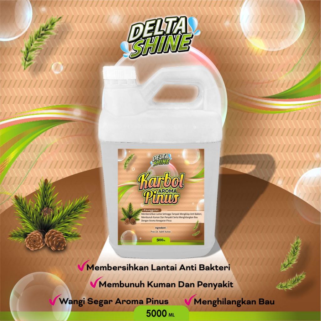 (DELTA SHINE) Karbol 5000ml, karbol wangi 5lt, Sabun Pel, Sabun pembersih lantai , pembersih lantai 