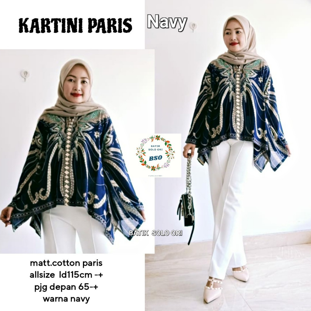 Blus Batik Batwing Kartini Paris Batik Pari / atasan Batik Paris Centini Top Blus kartini / Batik Wa