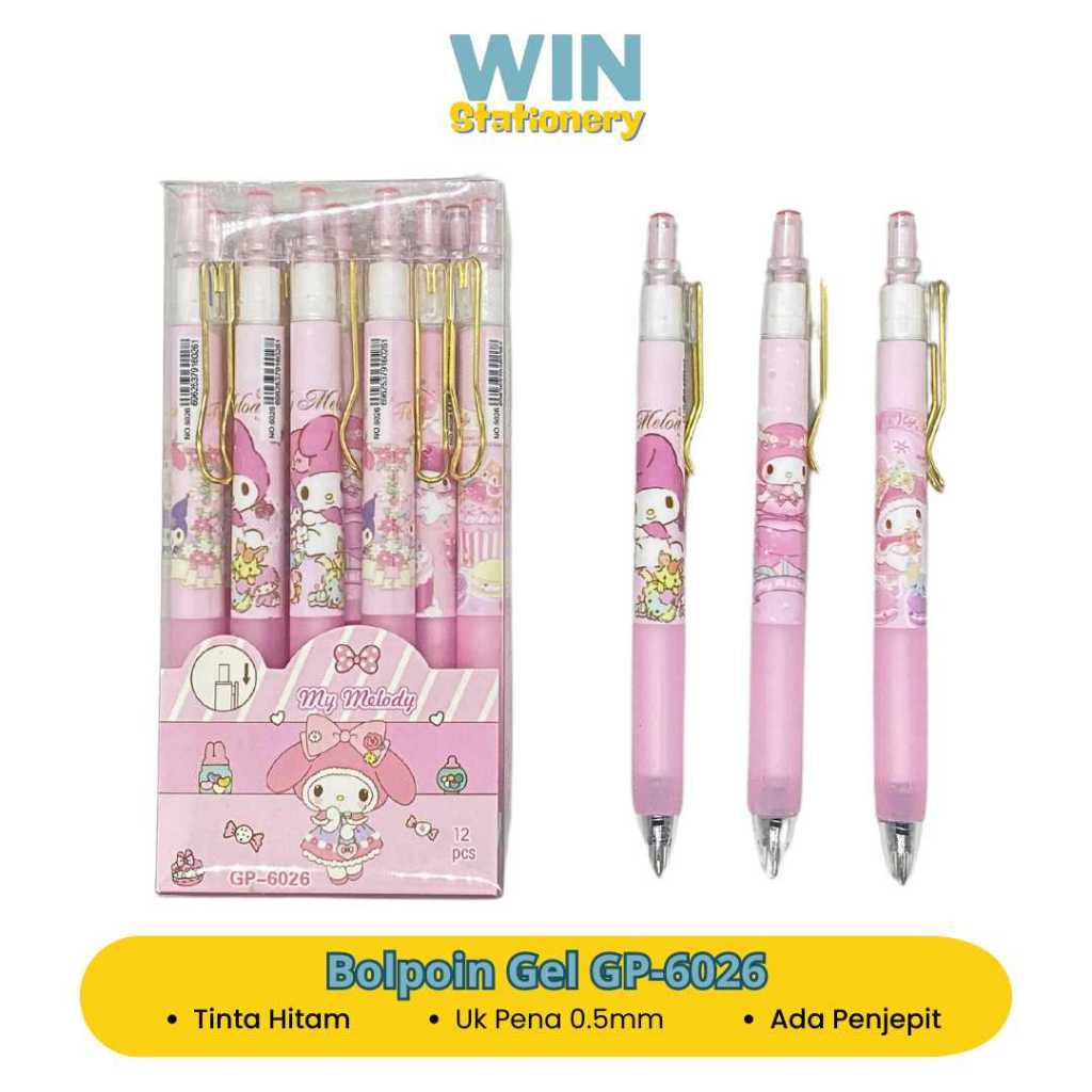 

Bolpoin Gel Pen Motif My Melody Karakter Cetek GP-6026