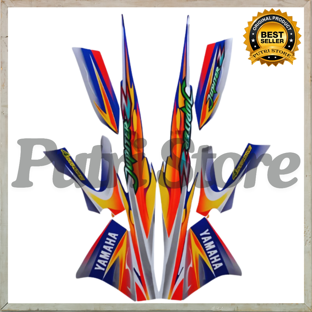 Striping Stiker Yamaha Jupiter Z Burhan 2005 Biru Kuning List Body Yamaha Jupiter Z Burhan 2005