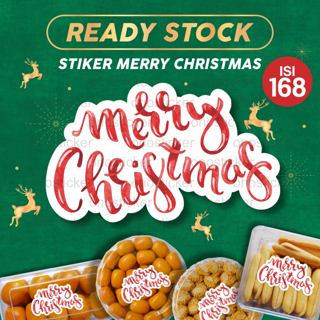 

Stiker Merry Christmas | Stiker Natal Hampers Toples Kue Kering Readystock