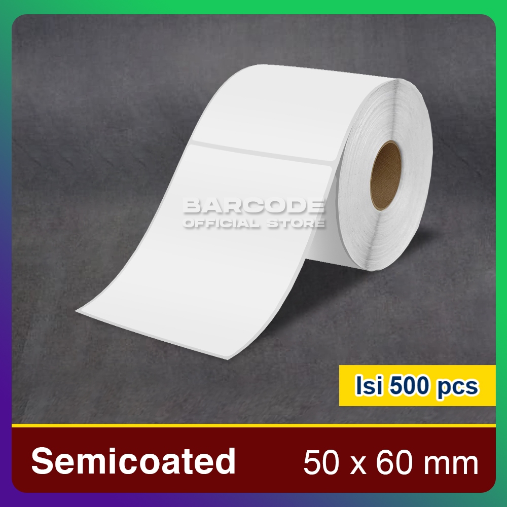 

50x60 mm Kertas Sticker Barcode Semicoated 50x60mm isi 500pcs