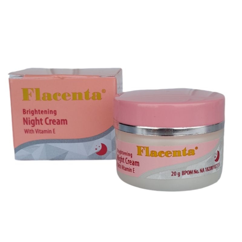 Flacenta Brightening Night Cream With Vitamin E - Fllacenta Cream Malam