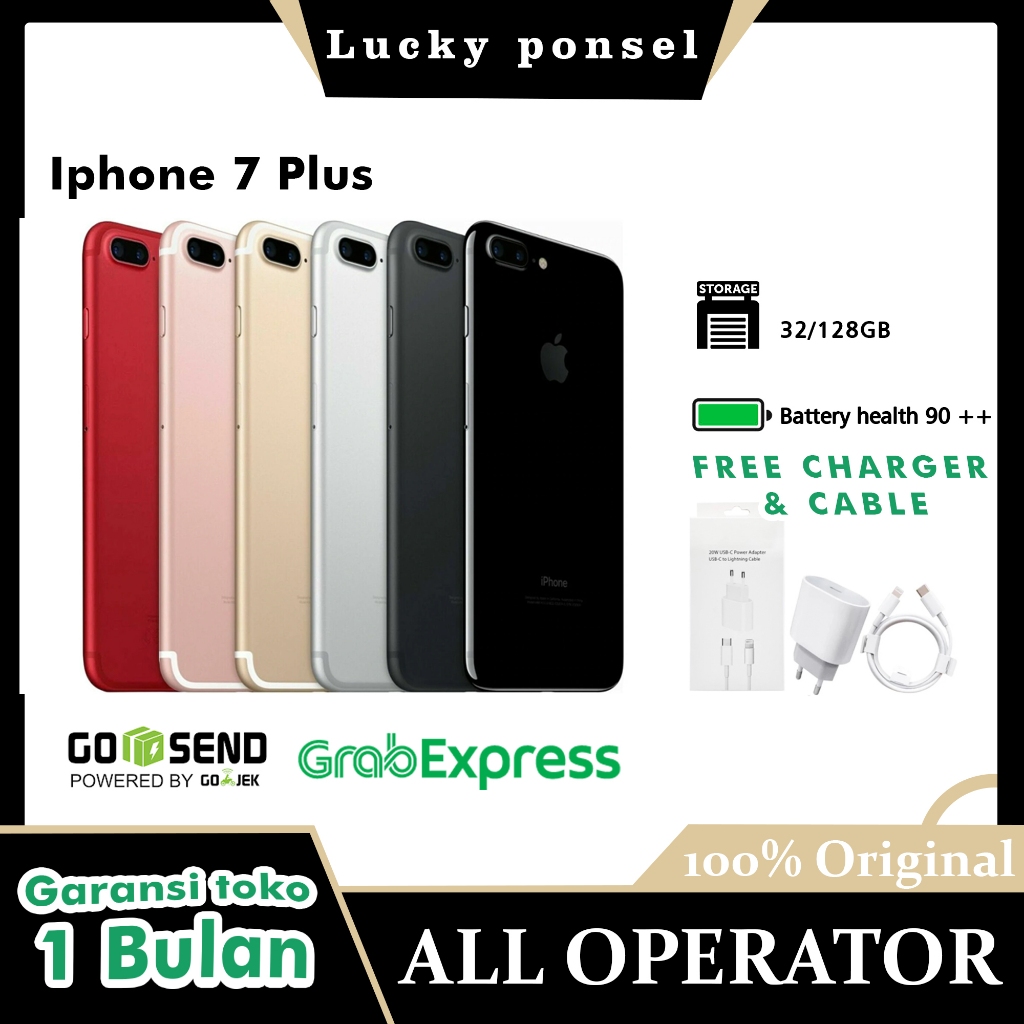 IPHONE 7 PLUS 32GB/128GB  LIKE NEW/GARANSI 1BULAN/MULUS/FULLSETT/ORIGINAL