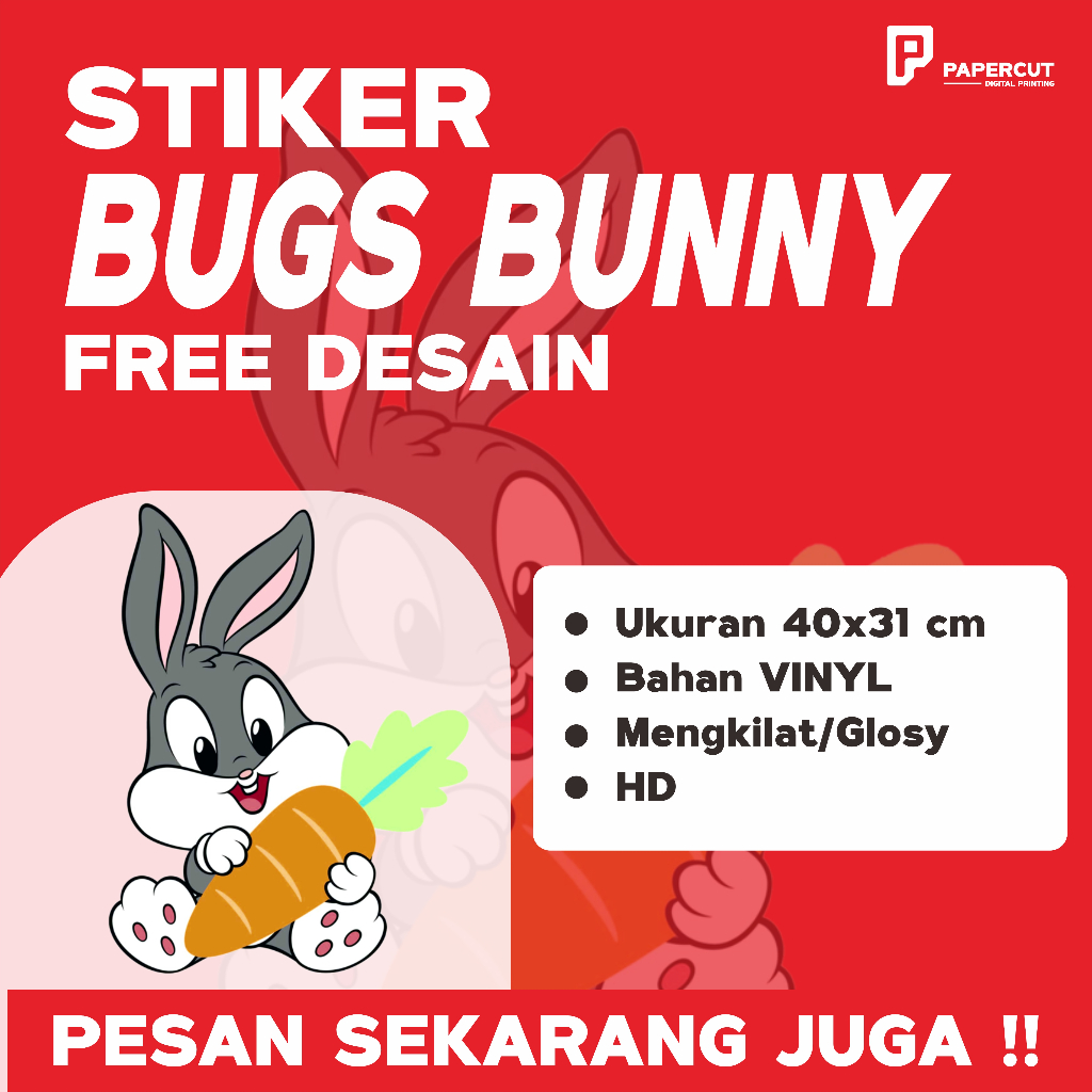 

STICKER BUGS BUNNY Stiker Mobil Kartun Lucu