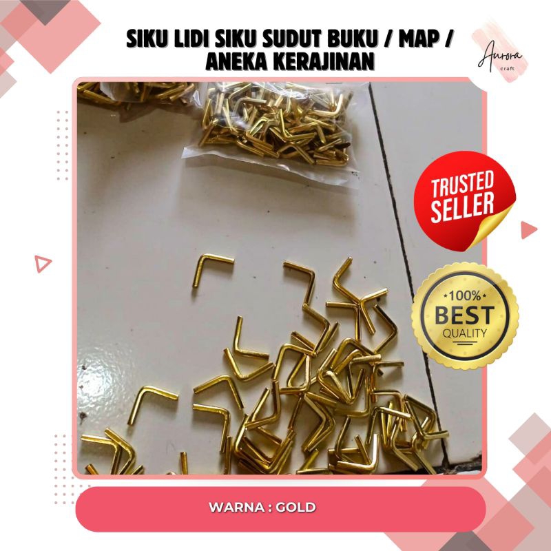 

(100 PCS) SIKU LIDI GOLD - SIKU SUDUT BUKU / MAP / ANEKA KERAJINAN