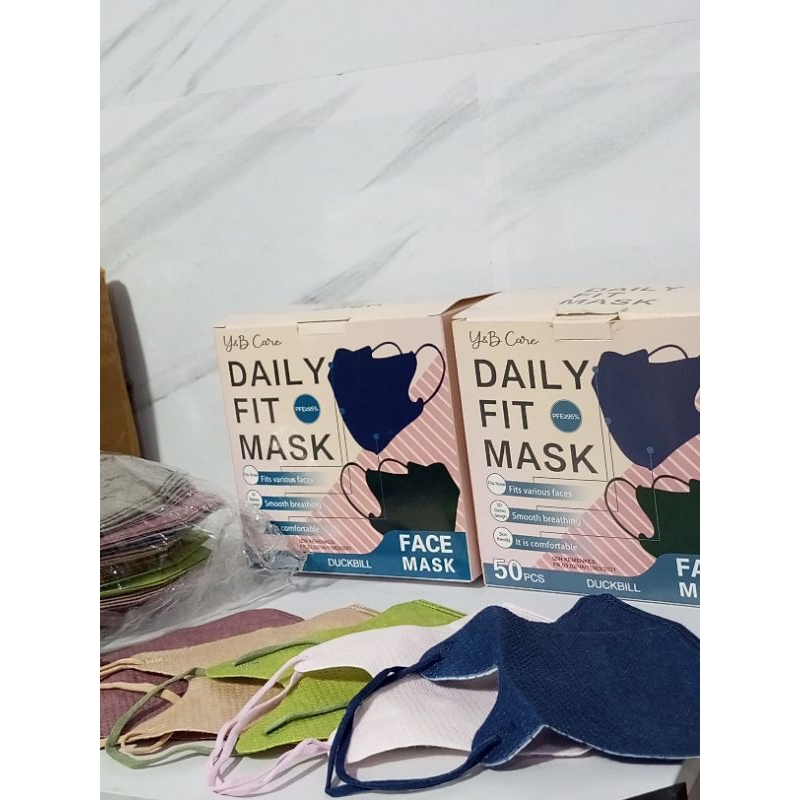 MASKER DUCKBILL YNB CARE MIX DAILY FIT MASK ISI 50PCS 3PLY