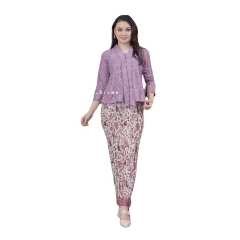 Setelan kebaya floy brokat kartini ld 125 / set baju kebaya floy brukat untuk acara wisuda / kondang