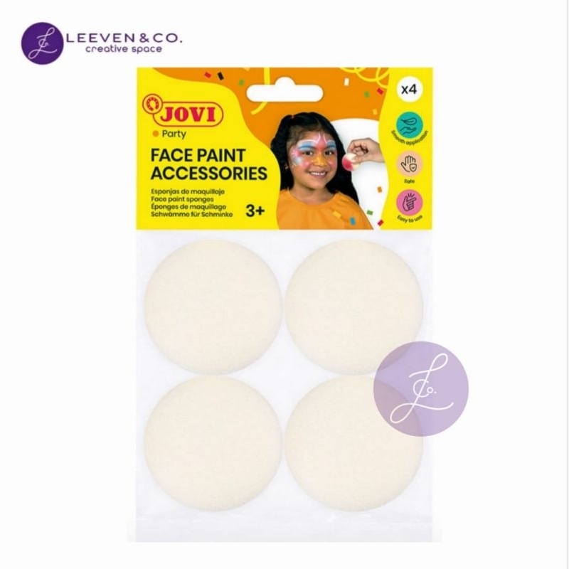 

JOVI FACE PAINT ACCESORIES IN HANGING BAG OF 4 FACE PAINT SPONGES