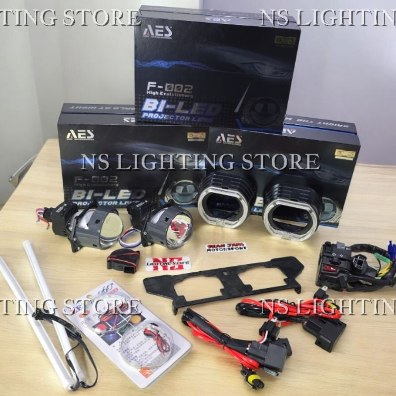 PROJIE PROJECTOR BILED AES F002 3INCH AEROX NEW PAKET BAHAN LENGKAP