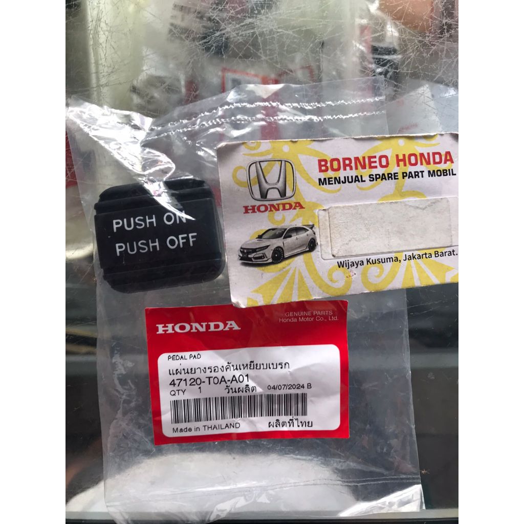 KARET PEDAL REM INJAKAN PUSH ON OFF MOBIL ACCORD CR2 CRV GEN 4 RM1 RM3 2013 2014 2015 2016 2017 2018