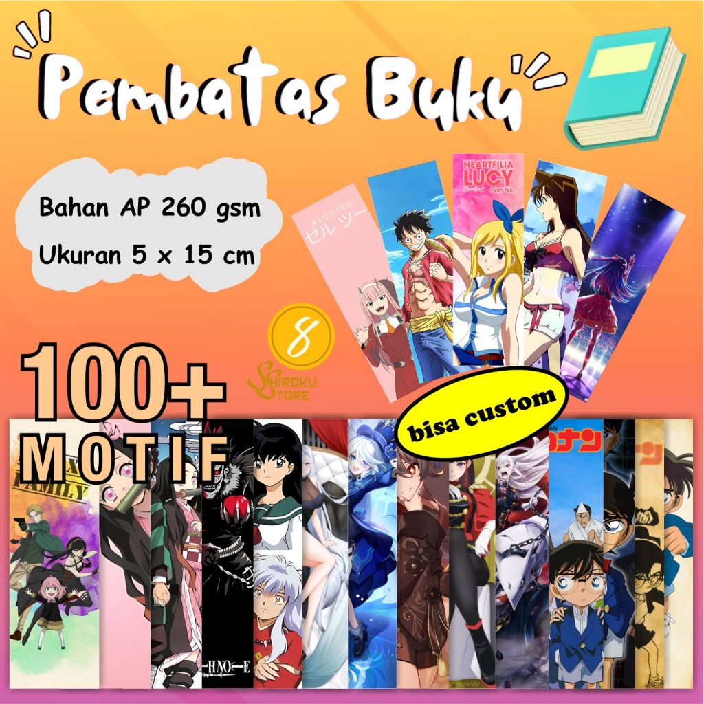 

Bookmark Anime / Pembatas Buku Motif Kartun Gambar Bisa Custom Tema Hoyoverse Conan Gotoubun Naruto