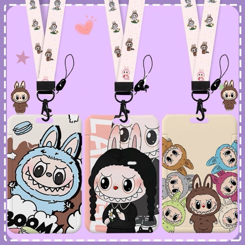 

[ TERLARIS ] R-JUST LANYARD ID CARD STRAP TALI GANTUNGAN MOTIF LABUBU KARTUN LUCU CARD HOLDER