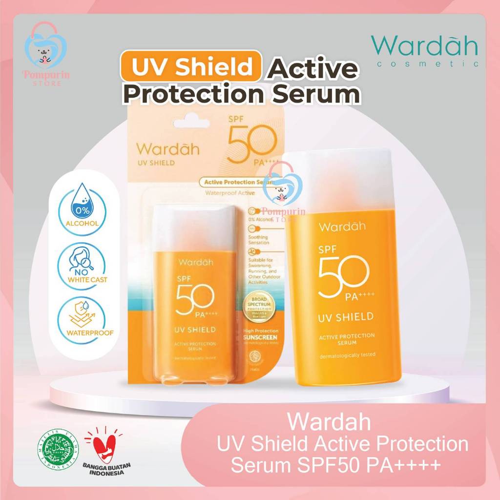 Wardah UV Shield Active Protection Serum SPF50 PA++++ - Sunscreen Wajah Waterproof Wardah