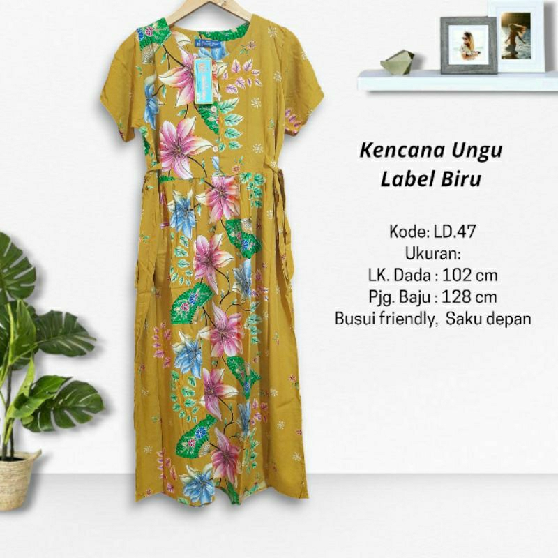 Daster Kencana Ungu | Label Biru | LD 47